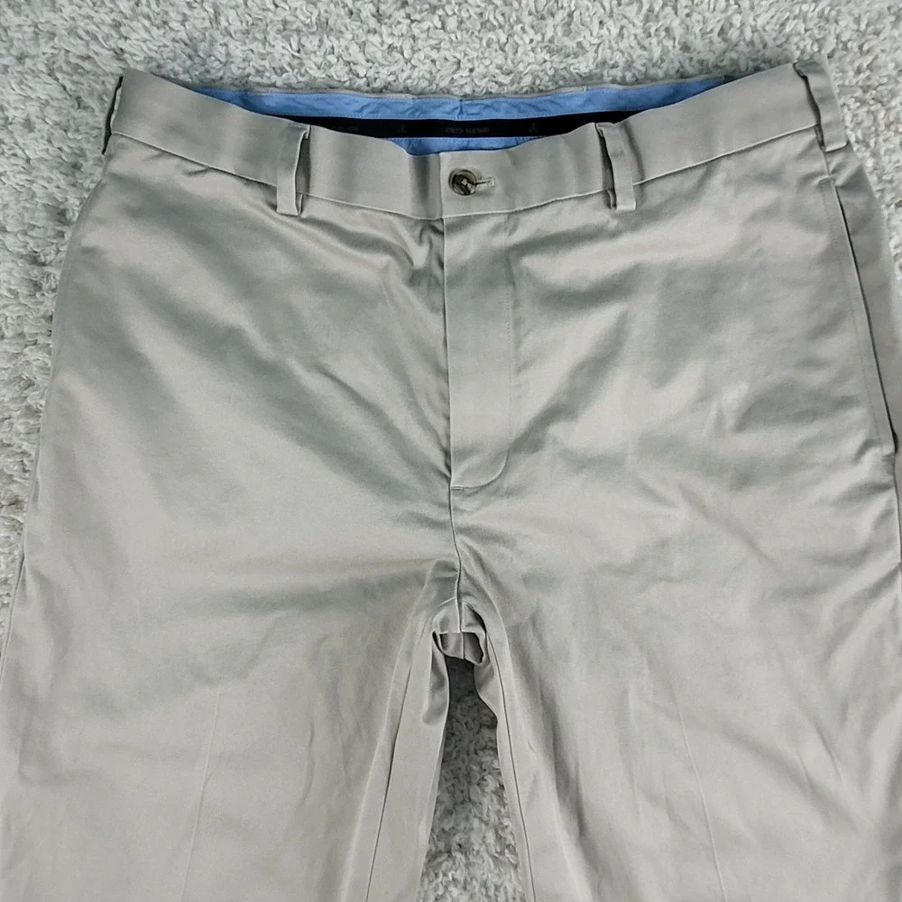Brooks Brothers Clark Fit Pants 35x31 Beige Light Weight Advantage Chino Stretch